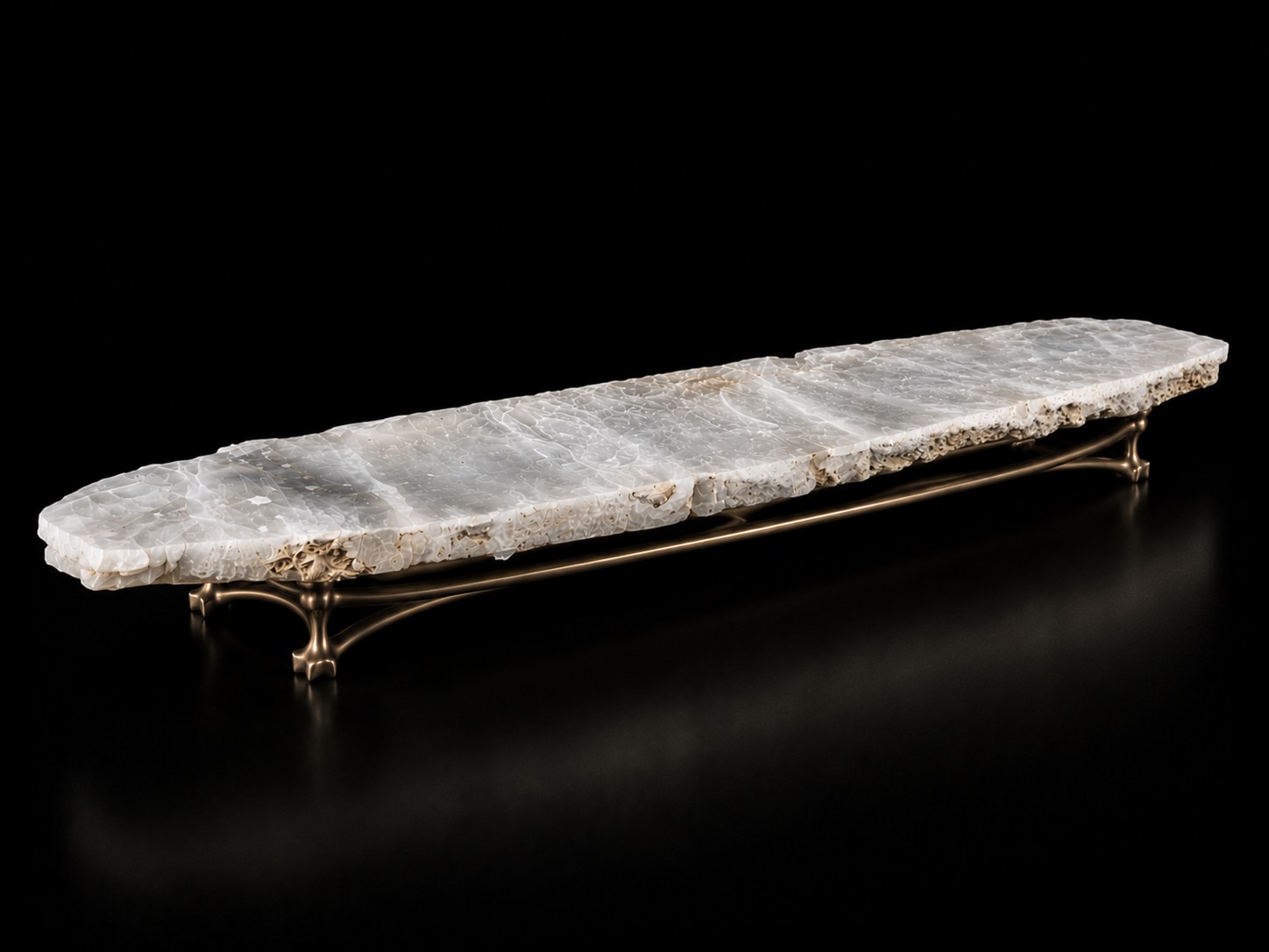 Cirrus Table, selenite and bronze