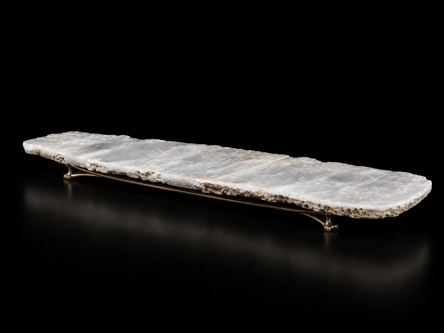 Cirrus Table, selenite and bronze